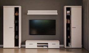 Meblościanka TUMBA biała meble do salonu półki szafka rtv