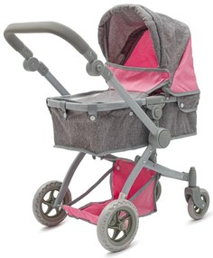 Wózek dla lalek Baby Mix 2w1 Sophie różowo-szary,63,5 x 37 x 63,5 cm