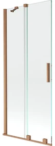 Mexen Velar parawan nawannowy 2-skrzydłowy rozsuwany 80 x 150 cm, transparent, miedź szczotkowana - 896-080-000-01-65