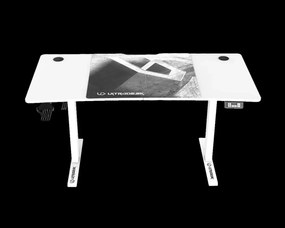 Biurko gamingowe LEVEL V2 LED białe ULTRADESK