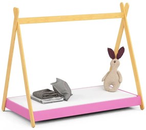 Łóżko tipi dla dziewczynki różowe  80x180H0-F61