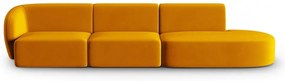 Musztardowa aksamitna sofa lewostronna 311 cm Paolo – Milo Casa