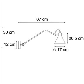 Designerski Kinkiet / Lampa scienna czarny regulowany - LunaDesignerski Oswietlenie wewnetrzne