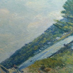Obraz - Alfred Sisley, The Banks of the Oise, reprodukcje (z zegarem) (90x30 cm)