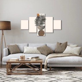 Obraz - Abstrakcja z liściem palmy (125x70 cm)