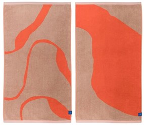 Pomarańczowo-jasnobrązowe ręczniki z bawełny organicznej zestaw 2 szt. 50x90 cm Nova Arte – Mette Ditmer Denmark