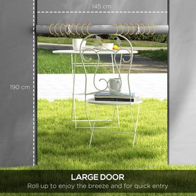 Outsunny Zasłony do pawilonu, zestaw 2 szt., do pawilonów 3x3 m lub 3x6 m, z oknami i drzwiami, jasnoszary | Aosom PL