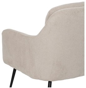 Beżowy fotel z tkaniny szenilowej Classic – Ixia