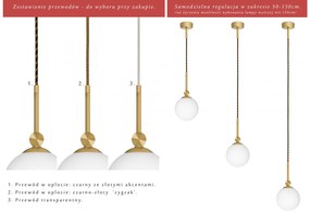 Złota lampa wisząca z białą zamkniętą kulą GP-S1G