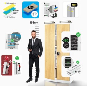 Szafa na dokumenty biała/złoty dąb: Eco Design JAN H