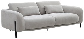 Kanapa 3-osobowa z podnoszonymi oparciami, jasnoszara tkanina ARAVIO