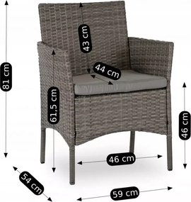 Elegancki i trwały zestaw mebli ogrodowych Campagne z technorattanu z wodoodpornymi poduszkami