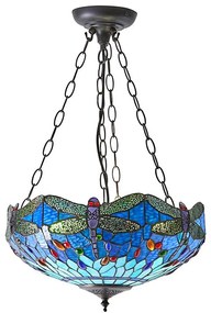 Endon 64075 - Żyrandol na łańcuchu Tiffany DRAGONFLY 3xE27/60W/230V śr. 41 cm