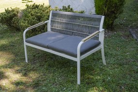 Sofa Ogrodowa Aluminiowa Dwuosobowa Kanapa Wypoczynkowa