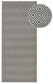 Czarno-biały chodnik odpowiedni na zewnątrz NORTHRUGS Karo, 80x200 cm