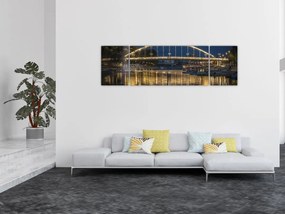 Obraz mostu z fontanną (170x50 cm)