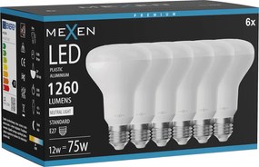 Mexen Nova 6x żarówka LED E27, R80, 12W, Neutralna - 4000K, 1260 lm - L105-E27-1240-01x06