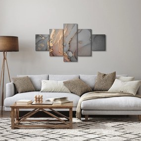 Obraz - Szaro - złoty marmur (125x70 cm)