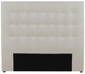 Pikowany zagłówek FRANCESCO — 160 cm — tkanina — beżowy