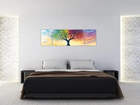 Obraz – Malowane drzewo czterech pór roku (170x50 cm)