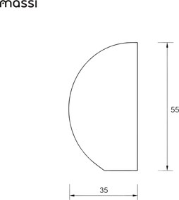 Lustro półokrągłe z podświetleniem MOON Half Cut LED | Różne rozmiary | Różne kolory : Kolor tafli szkła - Brąz, Rozmiar - 35 x 55 cm, Wersja - Lewa