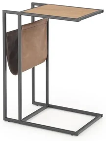 Stolik kawowy COMPACT 47x33 dąb/czarny HALMAR