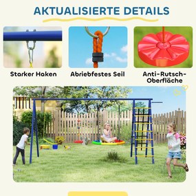 AIYAPLAY Zestaw huśtawkowy, metalowy, 3-8 lat, design 6-w-1, Kolorowy