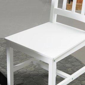HOMCOM Zestaw 4 krzeseł do jadalni drewniane białe nowoczesne 41x46,5x85,5 cm | Aosom PL