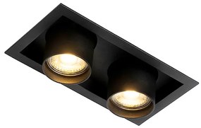 Nowoczesny reflektor wpuszczany czarny regulowany 2-światłowy - Roof