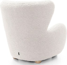 Biały fotel uszak boucle do pokoju F2-Z88