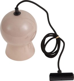 Lampa wisząca retro czarna z beżowym szkłem do systemu szynowego 1-fazowego - Iconic Bell