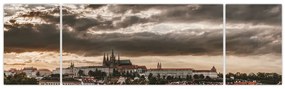 Obraz Zamku Praskiego o zmierzchu (170x50 cm)