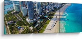Obraz- Miami, Floryda (z zegarem) (90x30 cm)