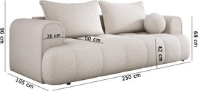 Sofa COCO z funkcja spania i pojemnikiem BEŻOWY CLOUD 03