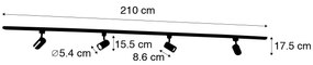 Nowoczesny system szynowy czarny 4-lampowy 1-fazowy - Yade Nowoczesny Oswietlenie wewnetrzne