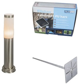 Zewnetrzna Lampa zewnętrzna stal 45cm IP44 z klinem i mufą kablową - Rox Nowoczesny Oswietlenie zewnetrzne