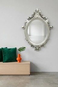 Srebrne lustro z ramą w stylu glamour W3-D44