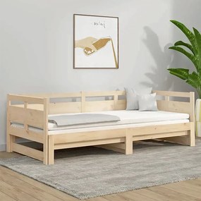 Łóżko rozsuwane z naturalnej sosny 2x(80x200) cm - Givefi 3X