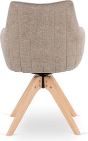 Krzesło Tapicerowane Obrotowe do Salonu LEMON Beżowe Nowoczesne Skandynawskie