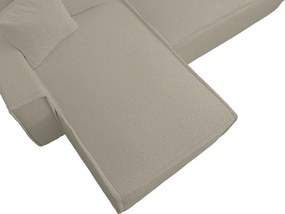 Rozkładana narożna sofa SMART BOUCLE 232x143 cm, szarobeżowa, uniwersalna