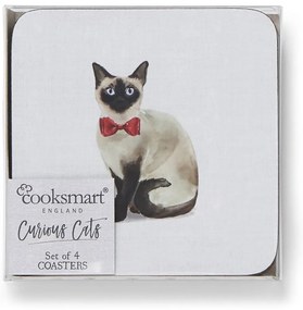 Zestaw mat stołowych i podkładek 8 szt. Curious Cats – Cooksmart ®