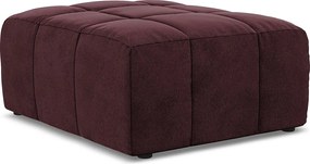 Pufa - z tkaniny welwetowej - burgundowy - ALOHA
