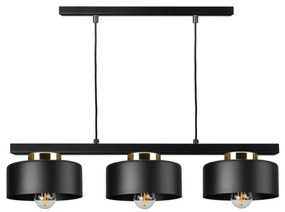 Lampa wisząca na lince IGNIA 3xE27/60W/230V czarna/złota