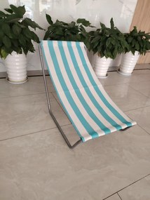 Składane leżak plażowy SAND, turkusowe paski