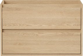 Szafka łazienkowa wisząca   pod umywalkę - Okleina dębowa - 80 cm - MILIPAM