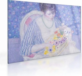 Obraz na szkle - Frederick Carl Frieseke,  The Basket of Flowers, reprodukcje (70x50 cm)