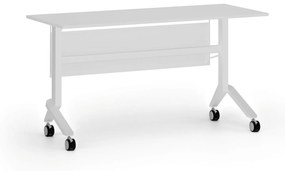 Mobilny stół PRIMO MOVE, 1400 x 600 mm, podstawa biała, biały