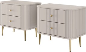 Zestaw szafek nocnych Vesper 56 cm - kaszmir / złote nogi