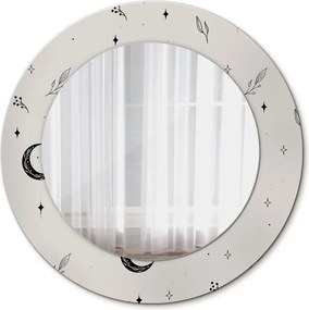 Lustro dekoracyjne okrągłe Doodle rośliny kwiatowe