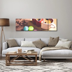 Obraz kawy i makaroników (170x50 cm)